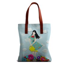 DailyObjects Girl In Flowerland Tote Bag