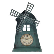 Bag of Small Things Metal Table Clock - Windmill Turquoise