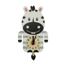 Bag of Small Things Wall Clock Animal Black/White Zebra