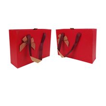 Bag of Small Things Birthday Wedding Anniversary Textured Red Paper Gift Box - Set of 2
