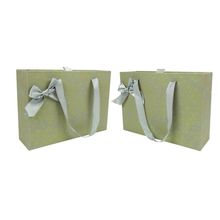 Bag of Small Things Birthday Wedding Anniversary Textured Silver Gold Paper Gift Box - Set of 2