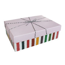 Bag of Small Things Birthday Wedding Anniversary Rectangle Multicoloured Stripes Paper Gift Box