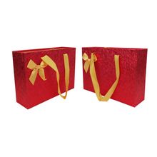 Bag of Small Things Birthday Wedding Anniversary Shiny Red Paper Gift Box - Set of 2