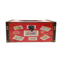 Bag Of Small Things Retro Postage Stamp Tissue Box - Red