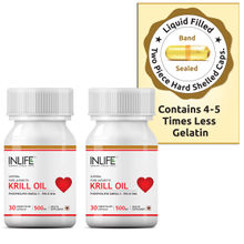 INLFIE Krill Oil Phospholipid Omega 3 500mg Pack Of 2 30 Capsules Each