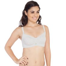 SOIE Non Padded, Non Wired Full Coverage Bra - Grey
