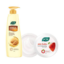 Joy Skin Care Combo - Honey & Almonds Body Lotion & Skin Fruits Moisturizing Skin Cream(500ml Each)