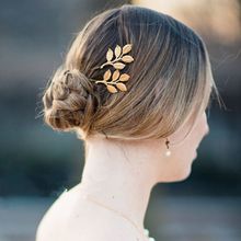 Joker & Witch Gold plated metal leaves hair clip