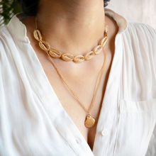 Joker & Witch Shell Pendant Double Layered Necklace