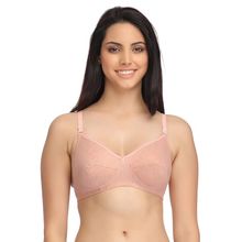Clovia Cotton Rich Solid Non-Padded Full Cup Wire Free Everyday Bra - Peach