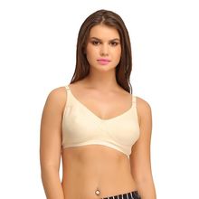 Clovia Cotton Rich Solid Non-Padded Full Cup Wire Free Everyday Bra - Skin