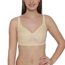 Clovia Cotton Rich Solid Non-Padded Full Cup Wire Free T-shirt Bra - Nude