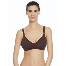 SOIE Padded Organic Cotton Everyday Bra. - Brown