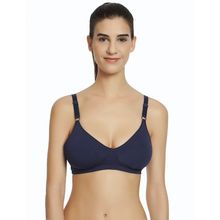 SOIE Padded Organic Cotton Everyday Bra. - Blue