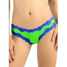 Candyskin Thong With Lace Trim (Green-Blue)