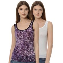 Da Intimo Solid And A Printed Pack Of Two Non Padded Camisole - Multi-Color