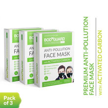 BodyGuard Reusable Anti Pollution Face Mask for Men and Women - Large (Pack of 3)