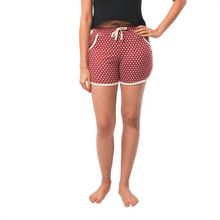 Nite Flite Brown Polka Hot Shorts With White Piping