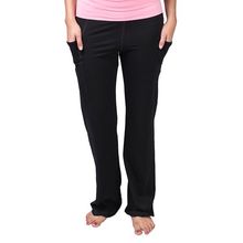 Nite Flite Pink Foldover Yoga Pants - Black 1