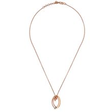 Tribe Amrapali Silver Rose Gold Plated Marquise Leafy Pendant Necklace
