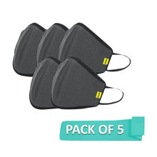 Nova Hexa Shield Reusable Outdoor Protection Mask 1085/003 Free Size - Pack of 5 (Grey)(5Pcs)