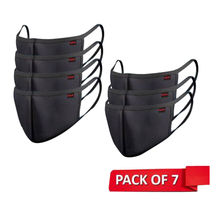 Nova NEXA Shield Premium Reusable Outdoor Protection Mask 1087 Free Size - Pack of 7 (Black)(7Pcs)