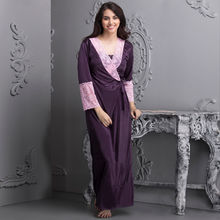 Clovia 7 Pc Satin Nightwear Set - Purple (Onesize)