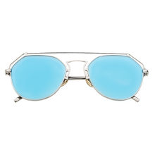 Lola's Closet Roof Is On Wire Sunglasses (Blue Reflective)