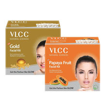 VLCC Gold Single Facial Kit & VLCC Papaya Fruit Single Facial Kit Combo