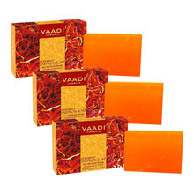 Vaadi Herbals Luxurious Saffron Soap - Skin Whitening Therapy - Pack of 3