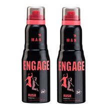 Engage Rush Deodorant for Men, Fruity & Sweet, Skin Friendly, Long-Lasting, Pack Of 2