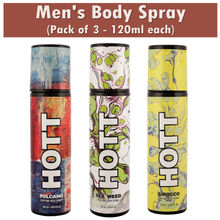 HOTT Volcano, Sea Weed, Sirocco Perfume Body Spray For Men (Pack Of 3)