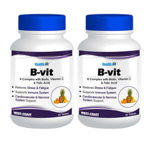 HealthVit B-Vit Vitamin B Complex With Bioton, Vitamin C & Folic Acid Tablets (Pack Of 2)
