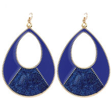 Anika's Creation Golden Luxuria Blue Long Light Weight Contemporary Dangle Earrings.