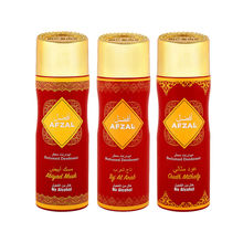 Afzal Non Alcoholic Abiyad Musk, Oudh Misali, Taj Al Arab Deodorant (Pack of 3)