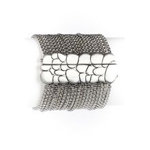 Bansri Link Hand Cuff Silver Bracelet