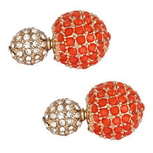 Bansri Sonam Peekaboo Gold - Coral Earrings