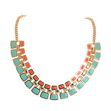 Bansri Arpita Coral - Turquoise Bib Necklace
