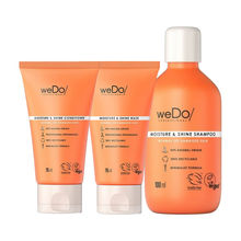 weDo Professional Moisture & Shine Regime For Dull Hair, Anti Frizz - Shampoo, Conditioner, Mask