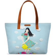 DailyObjects Girl In Flowerland Fatty Tote Bag