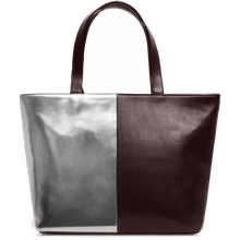 DailyObjects Silver Metallic PU Faux Leather Fatty Tote Bag