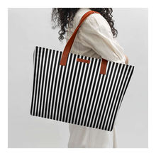 DailyObjects Achromatic Pinstrpes Fatty Tote Bag