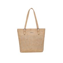 Esbeda Women's Polka Dots PU Synthetic Handbag - Beige (NH18092017_2175)
