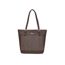 Esbeda Women's Polka Dots PU Synthetic Handbag - Dark Brown (NH18092017_2176)