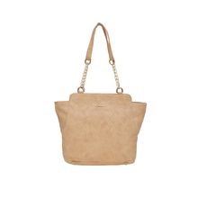 Esbeda Women's Checkered PU Synthetic Handbag - Beige (NH15102017_2190)
