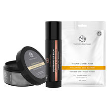 The Man Company Brawn Hair Wax With Lightning Lip Balm & Vitamin C Sheet Mask