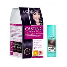 L'Oreal Paris Casting Creme Gloss Hair Color - 316 + Magic Retouch Instant Root Concealer - 2 Dark Brown