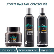 MCaffeine Coffee Hair Fall Control Kit with Natural AHA & Argan Oil - Shampoo, Hair Oil & Scalp Scrub