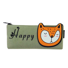 Bag Of Small Things Fabric Happy Fox Make Up Pouch - Orange