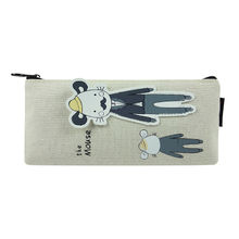 Bag Of Small Things Fabric Daddy Baby Cat Make Up Pouch - Black